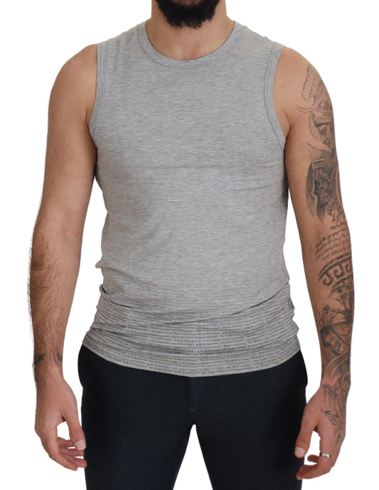 Ermanno Scervino Men's Grey Sleeveless Men Pullover T-shirt