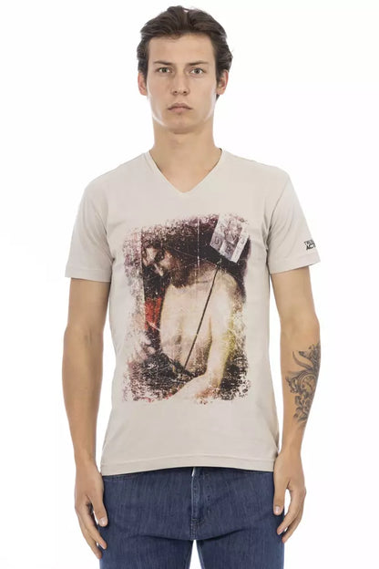 Trussardi Action Men's Beige Cotton T-Shirt