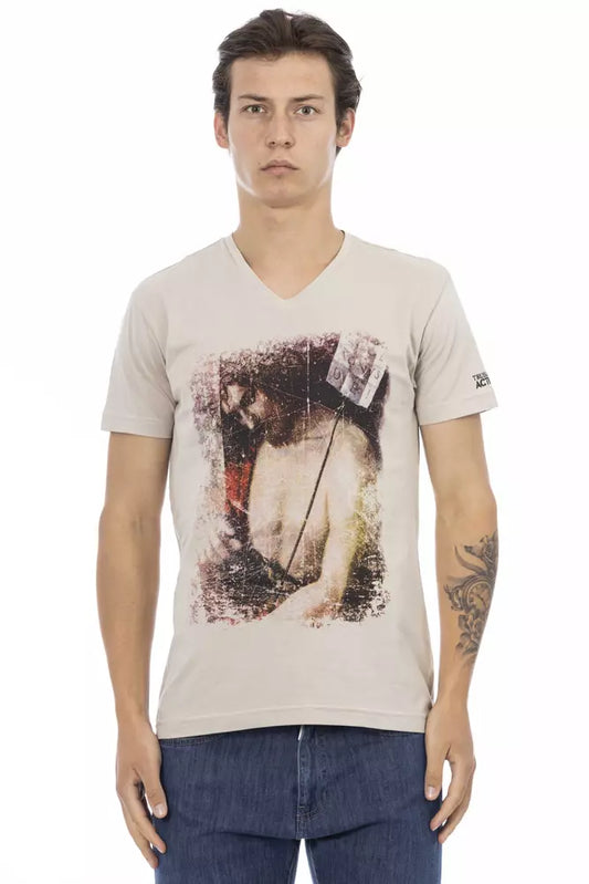 Trussardi Action Men's Beige Cotton T-Shirt