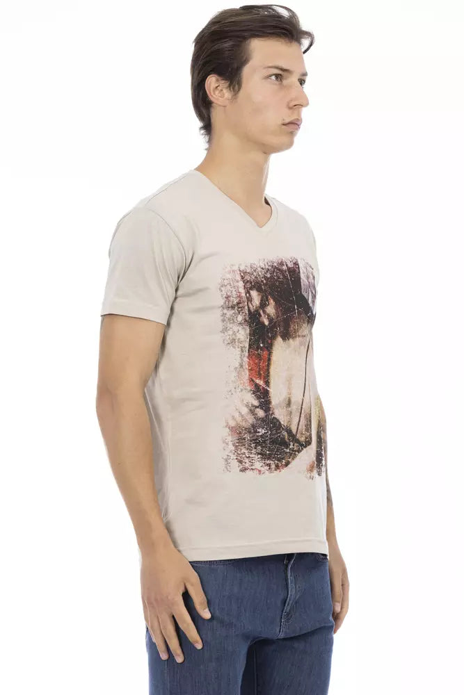 Trussardi Action Men's Beige Cotton T-Shirt