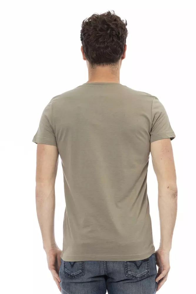 Trussardi Action Men's Branded Brown Cotton T-Shirt