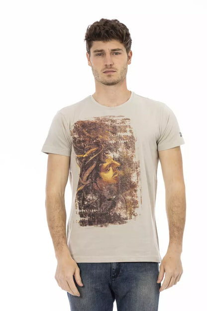 Trussardi Action Men's Beige Cotton T-Shirt