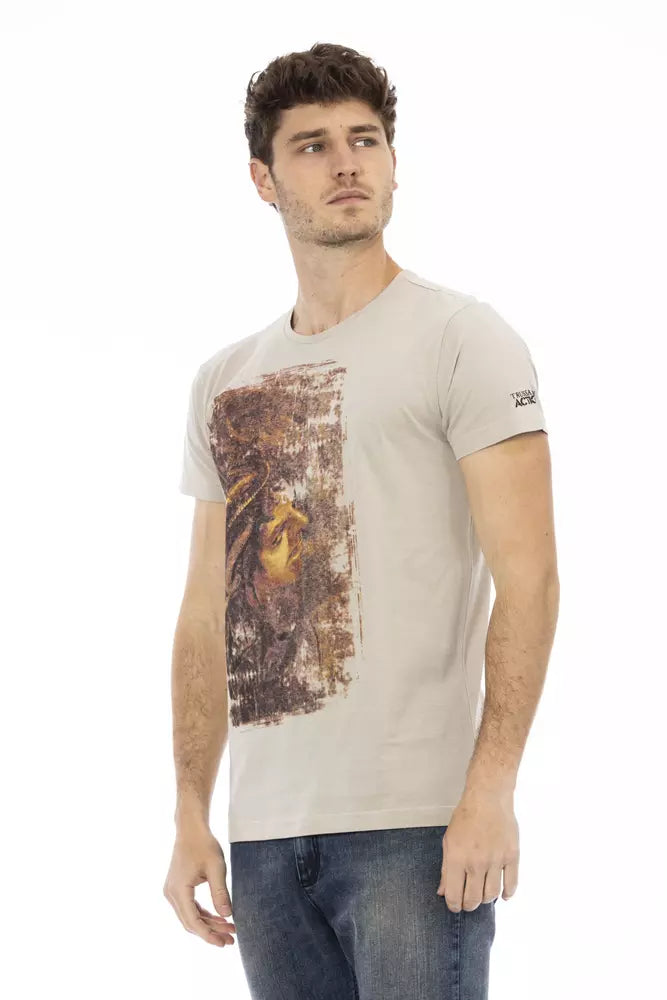 Trussardi Action Men's Beige Cotton T-Shirt