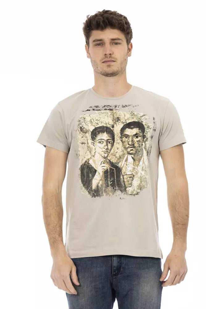 Trussardi Action Men's Beige Cotton T-Shirt