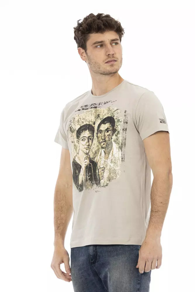 Trussardi Action Men's Beige Cotton T-Shirt