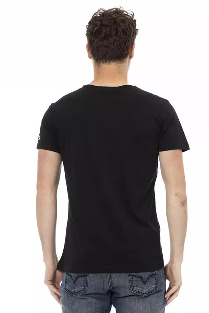 Trussardi Action Branded Men's Black Cotton T-Shirt