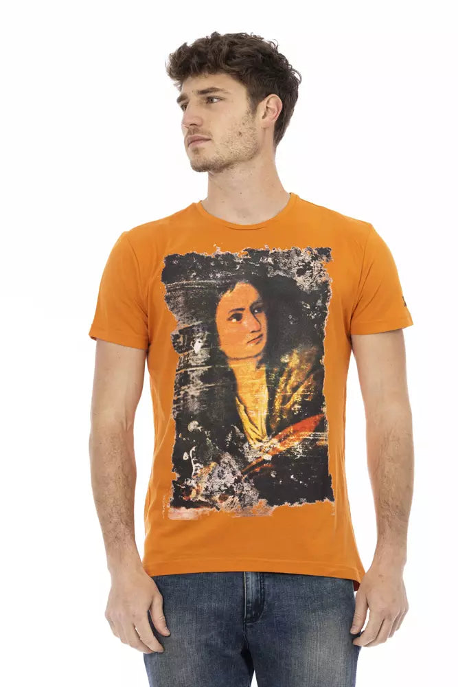 Trussardi Action Branded Men's Orange Cotton T-Shirt