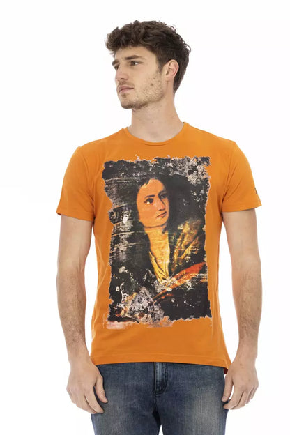 Trussardi Action Branded Men's Orange Cotton T-Shirt