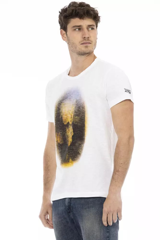 Trussardi Action Branded Men's White Cotton T-Shirt