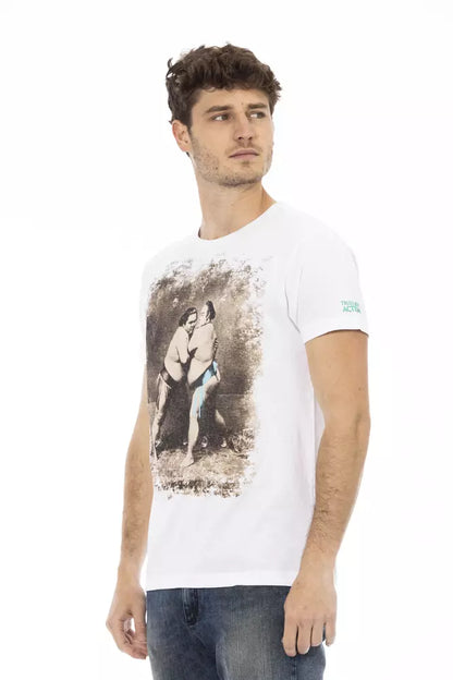 Trussardi Action Branded Men's White Cotton T-Shirt