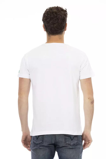 Trussardi Action Branded Men's White Cotton T-Shirt