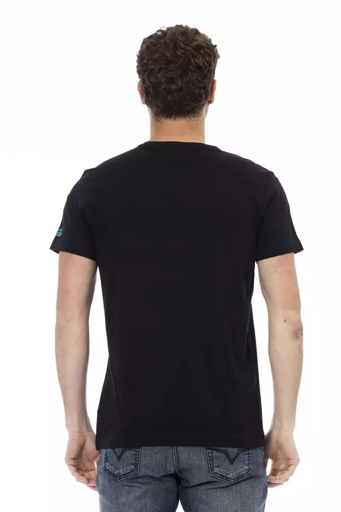 Trussardi Action Branded Men's Black Cotton T-Shirt