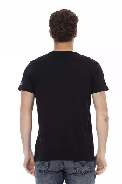 Trussardi Action Branded Men's Black Cotton T-Shirt