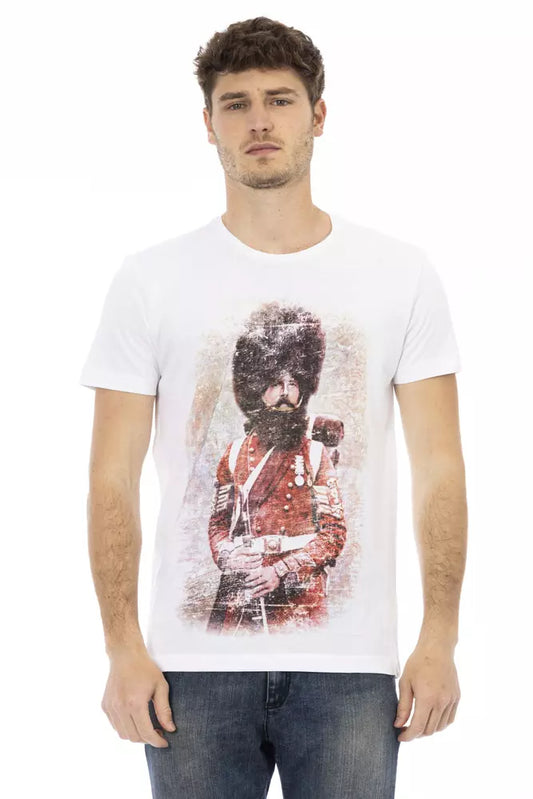 Trussardi Action Men's Branded White Cotton T-Shirt