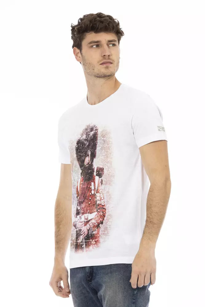 Trussardi Action Men's Branded White Cotton T-Shirt