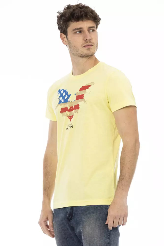 Trussardi Action Branded Men's Yellow Cotton T-Shirt