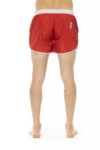 Bikkembergs Men's Red Polyester Swimwear