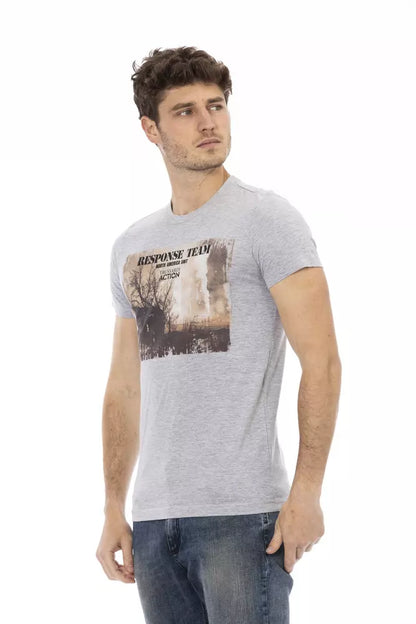 Trussardi Action Branded Men's Gray Cotton T-Shirt