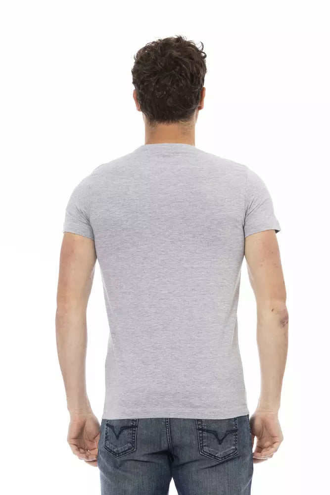 Trussardi Action Branded Men's Gray Cotton T-Shirt
