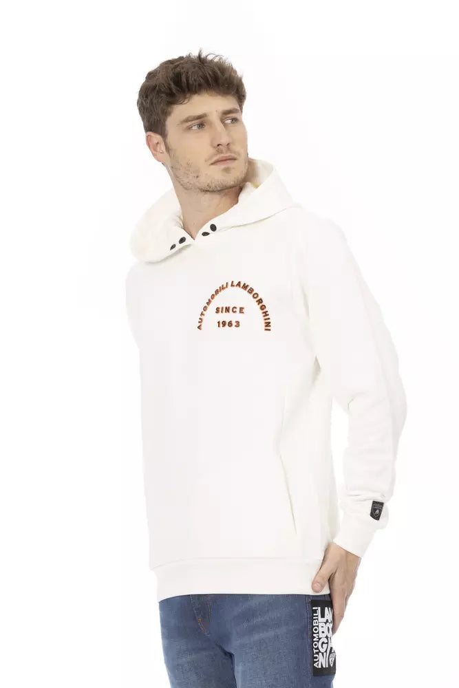 Automobili Lamborghini Men's White Cotton Sweater Hoodie