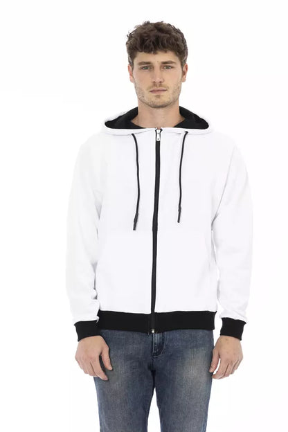 Baldinini Trend Men's White Cotton Cardigan Sweater Hoodie