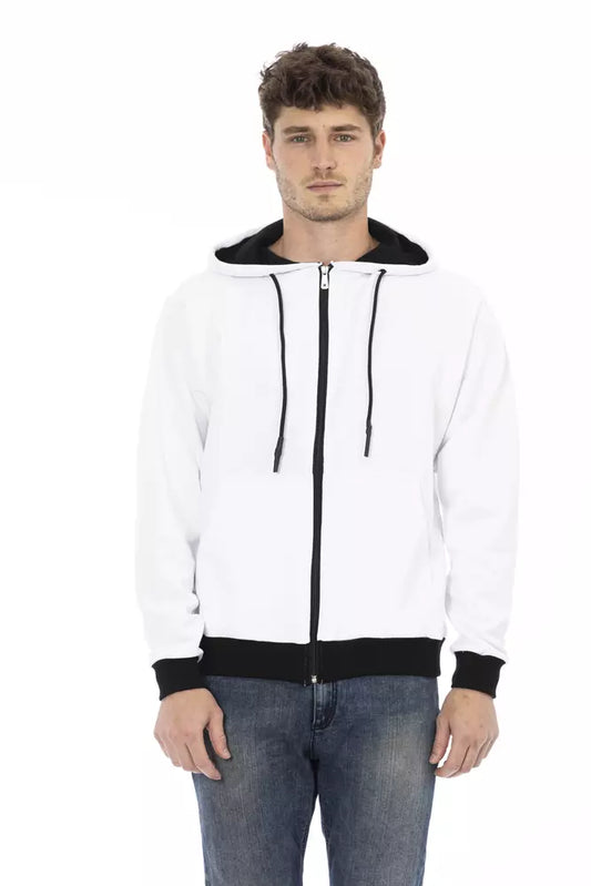 Baldinini Trend Men's White Cotton Cardigan Sweater Hoodie