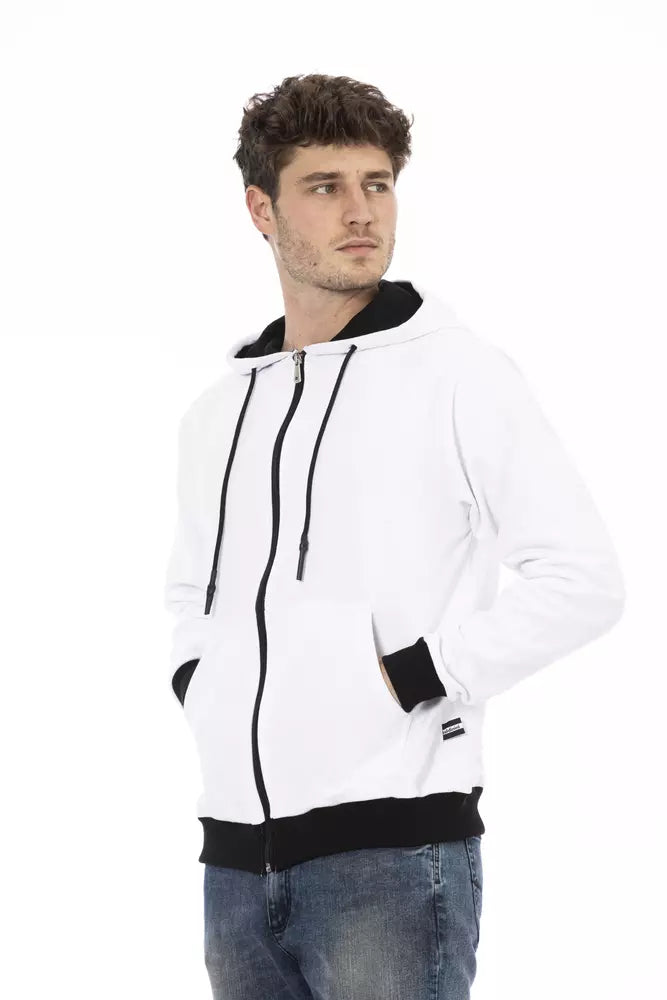 Baldinini Trend Men's White Cotton Cardigan Sweater Hoodie