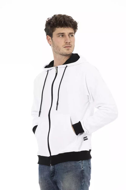 Baldinini Trend Men's White Cotton Cardigan Sweater Hoodie