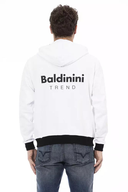 Baldinini Trend Men's White Cotton Cardigan Sweater Hoodie