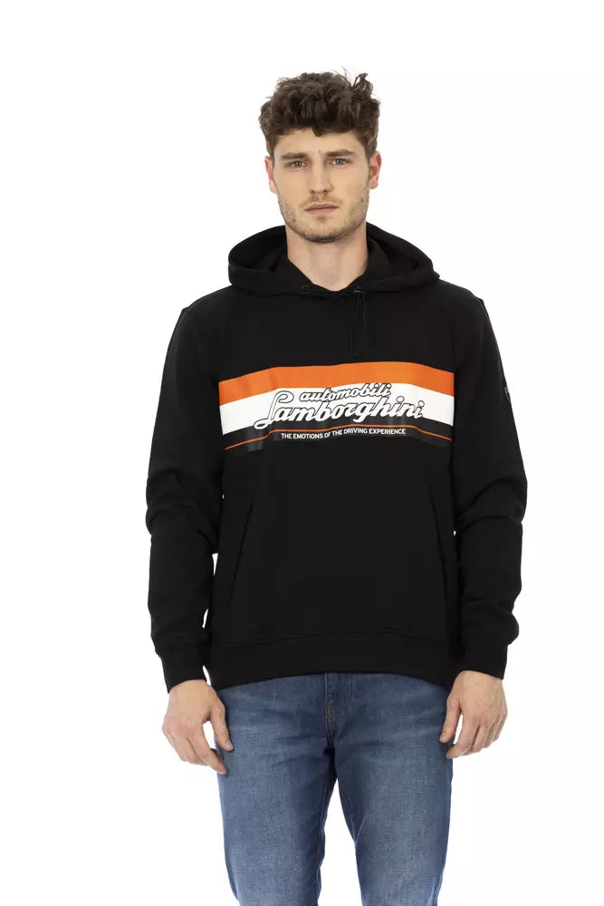 Automobili Lamborghini Men's Black Cotton Sweater Hoodie