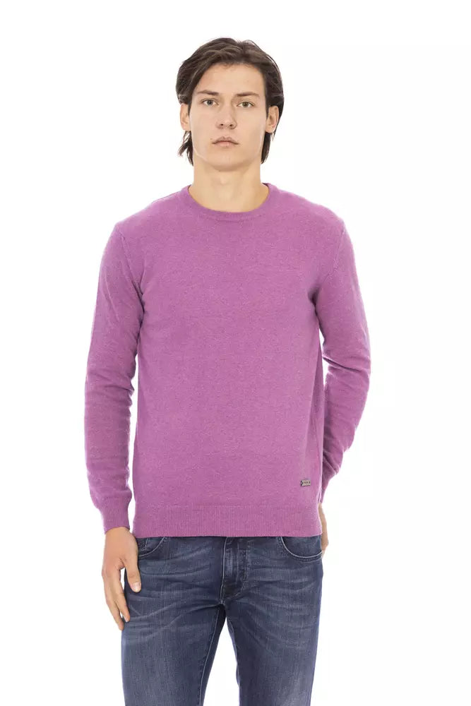 Baldinini Trend Men's Violet Wool Crewneck Sweater