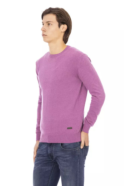 Baldinini Trend Men's Violet Wool Crewneck Sweater