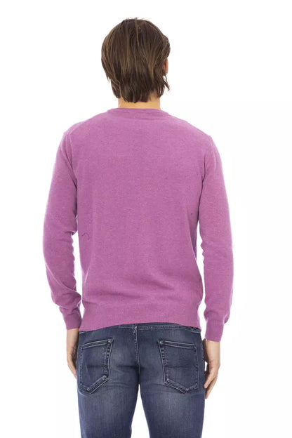 Baldinini Trend Men's Violet Wool Crewneck Sweater