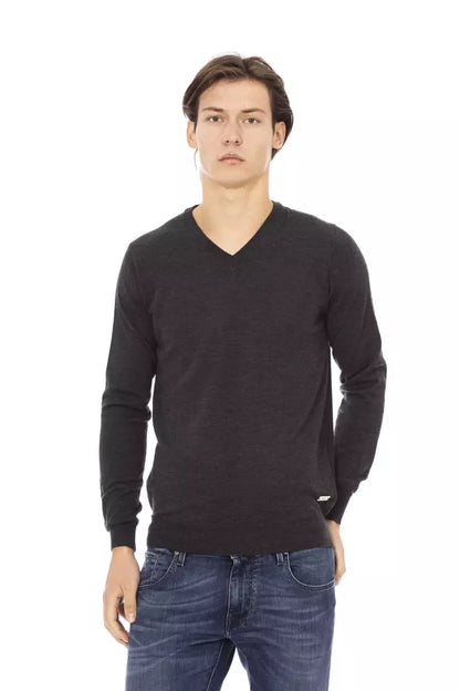 Baldinini Trend Men's Grey V-neck Sweater