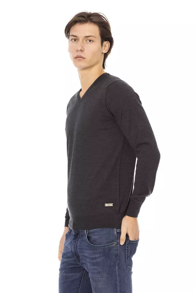 Baldinini Trend Men's Grey V-neck Sweater