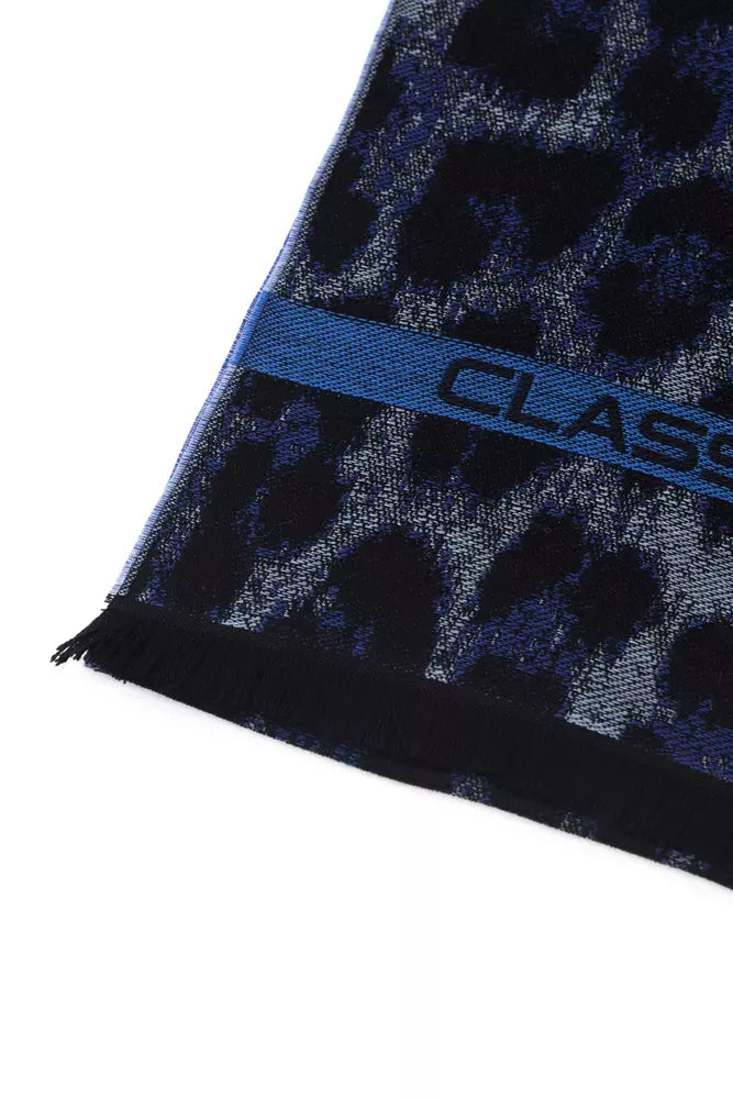 Cavalli Class Branded Blue Men's Wool Scarf