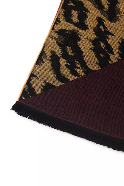 Cavalli Class Branded Brown Men's Wool Scarf