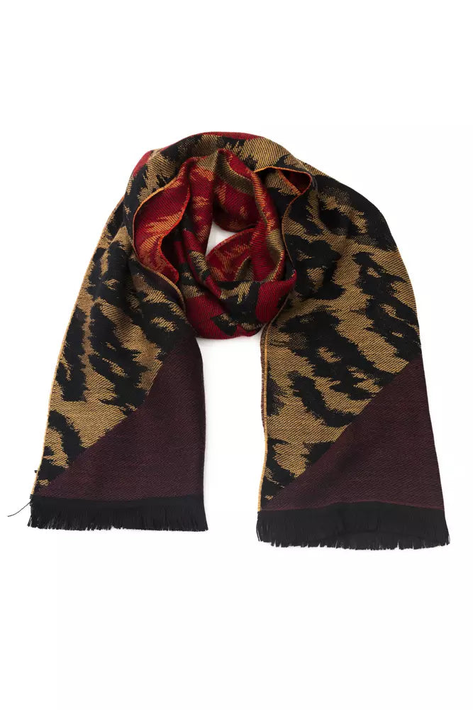 Cavalli Class Branded Brown Men's Wool Scarf