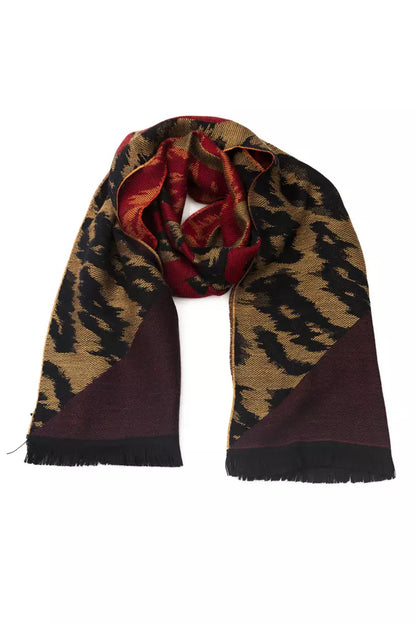 Cavalli Class Branded Brown Men's Wool Scarf