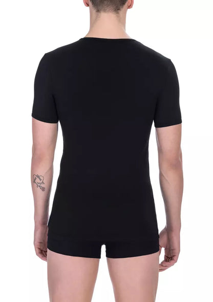 Black Cotton Men's Bikkembergs Logo Crewneck T-Shirt