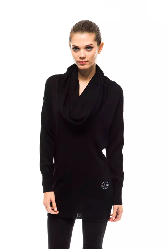 Montana Blu Women's Black Wool High Collar Sweater
