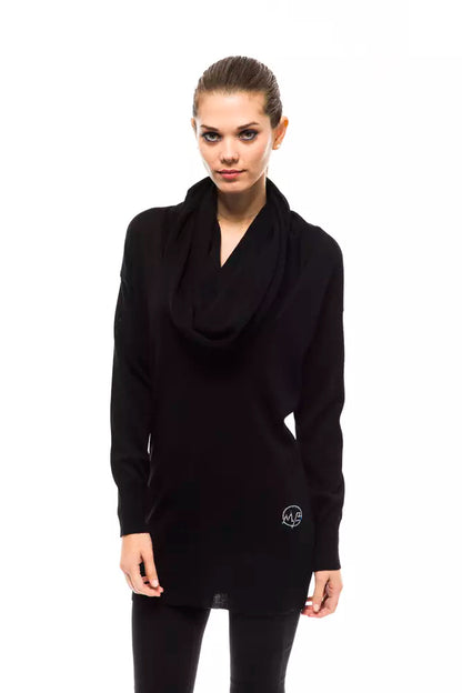 Montana Blu Women's Black Wool High Collar Sweater