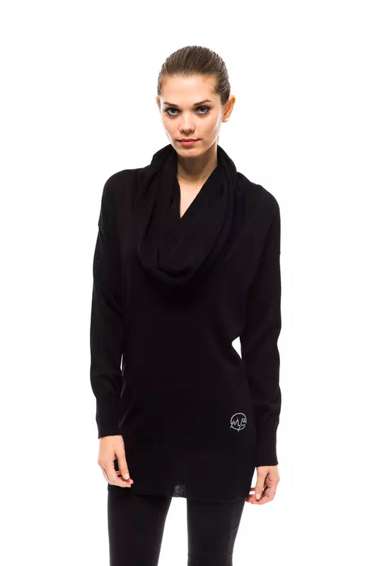 Montana Blu Women's Black Wool High Collar Sweater