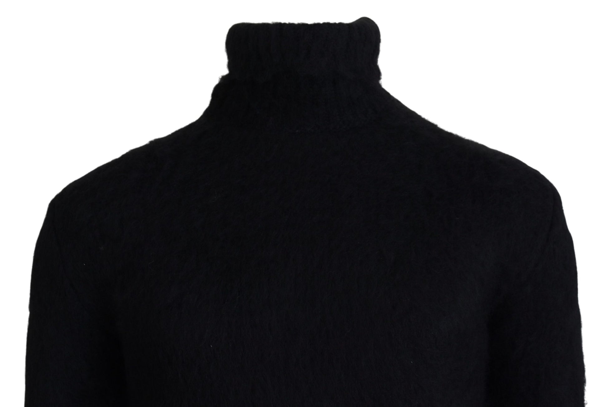 Dolce Gabbana Men's Black Gold Turtleneck Mohair Pullover Mens