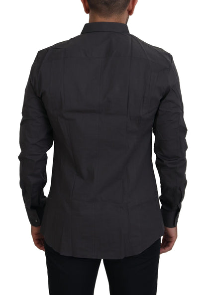 Dolce & Gabbana Gray SICILIA Slim Fit Stretch Dress Shirt