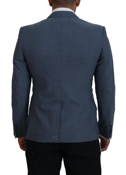 Dolce & Gabbana Men's Blue Wool Stretch Slim Fit Jacket Blazer