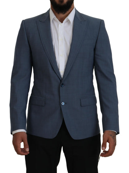 Dolce & Gabbana Men's Blue Wool Stretch Slim Fit Jacket Blazer