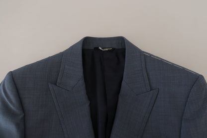 Dolce & Gabbana Men's Blue Wool Stretch Slim Fit Jacket Blazer