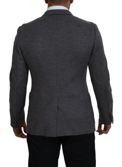 Dolce & Gabbana Men's Gray Wool Stretch Slim Fit Jacket Blazer