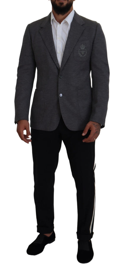 Dolce & Gabbana Men's Gray Wool Stretch Slim Fit Jacket Blazer